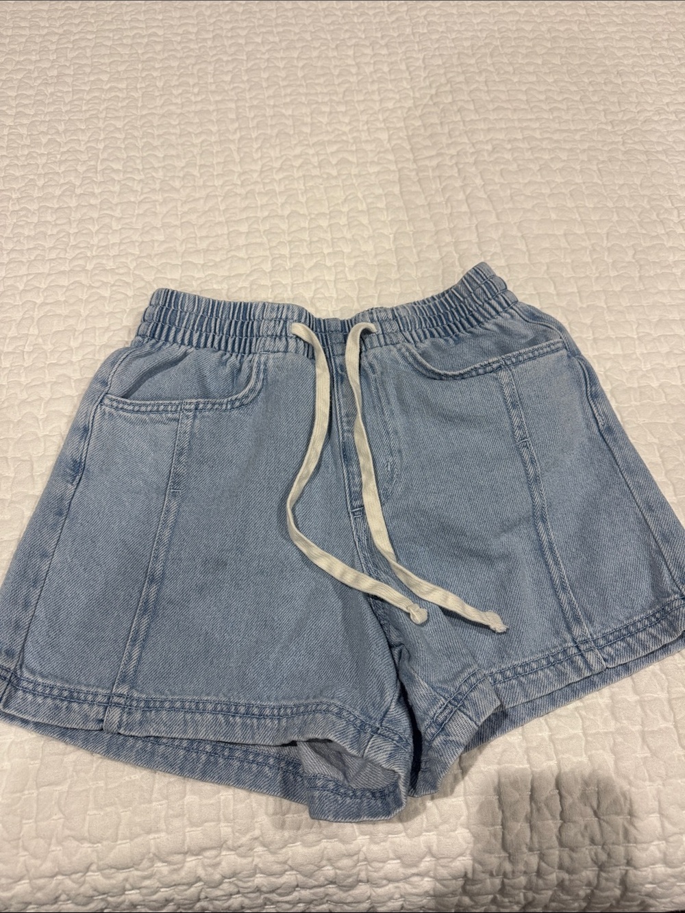 Denim Drawstring Shorts